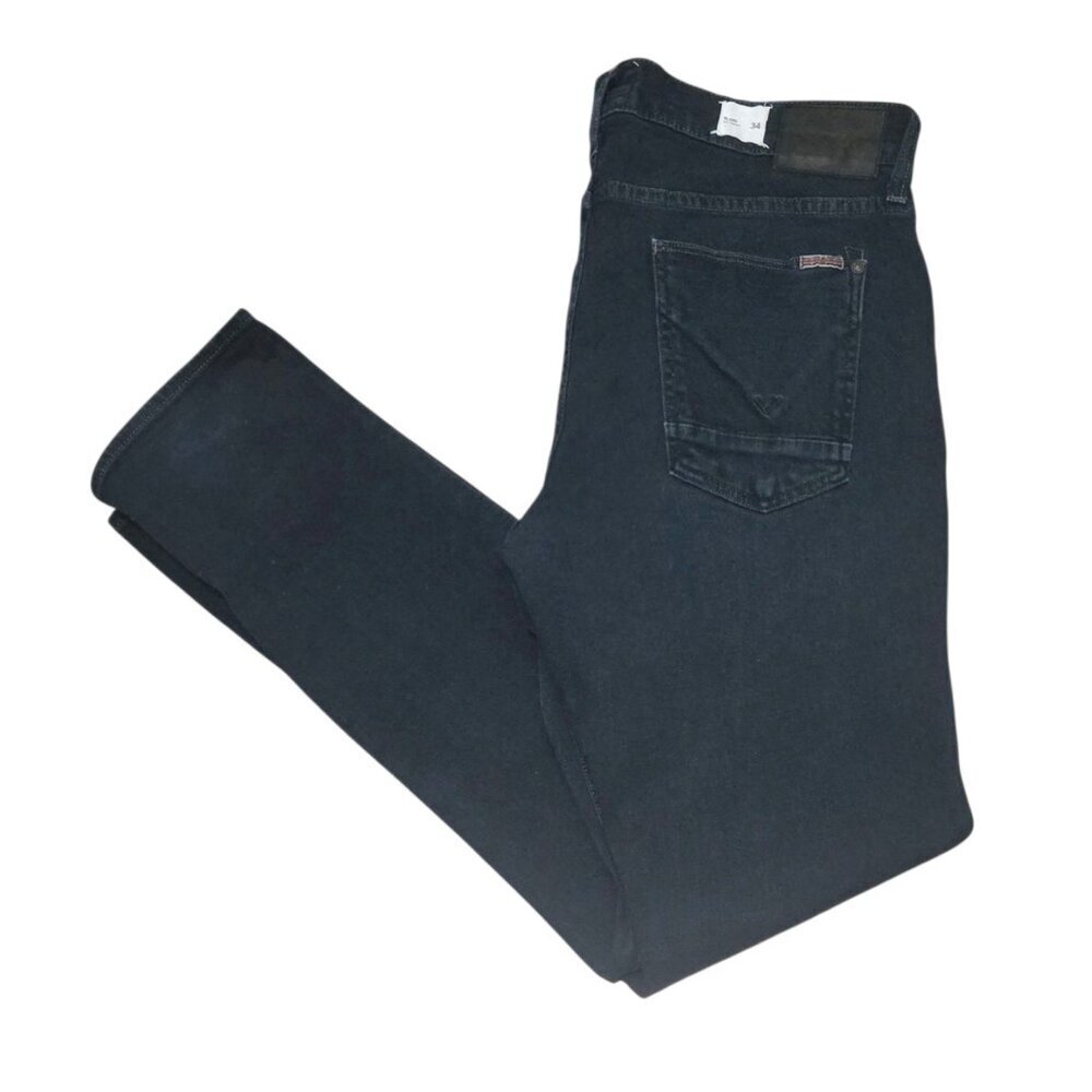 Hudson Men's Blake Slim Straight Twill Jeans Mid Rise Button Fly Premium